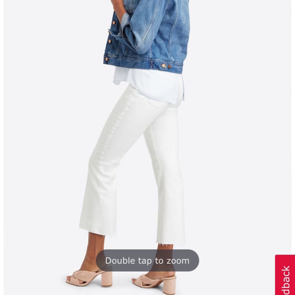 Spanx NWT cropped flare white jeans
